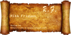 Rikk Frigyes névjegykártya
